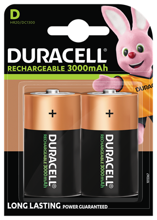 Duracell Rechargeable D 3000mAh 10x2-p